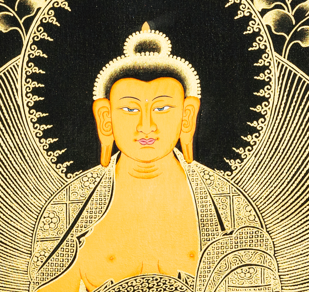 Traditional hand drawn Shakyamuni Buddha Thangka - T-B-HT-BOB-S-0029