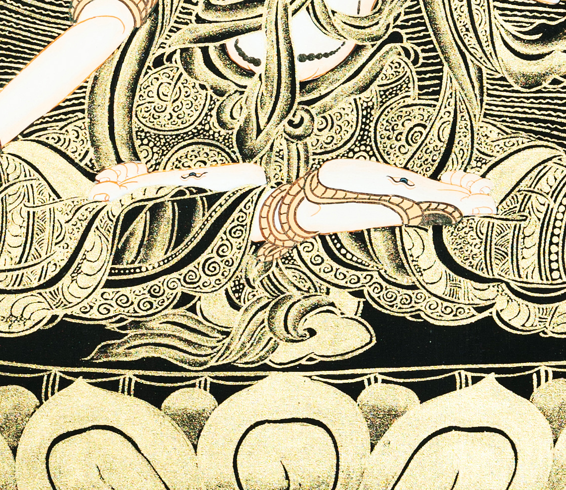 White Tara Thangka: Embodiment of Eternal Serenity - T-PS-SS-BB-WT-0005