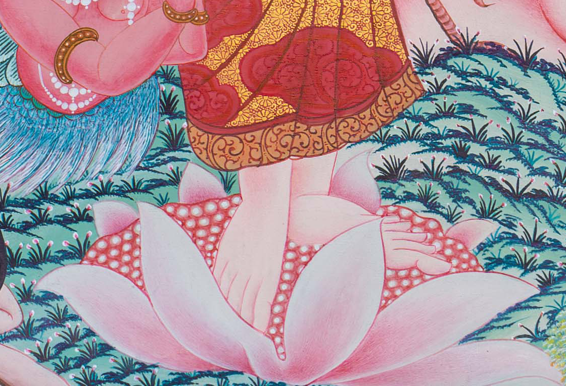 Buddha Paubha Amidst the Seven Jewels of Royalty - T-S-BT-PB-AU-BP-0110