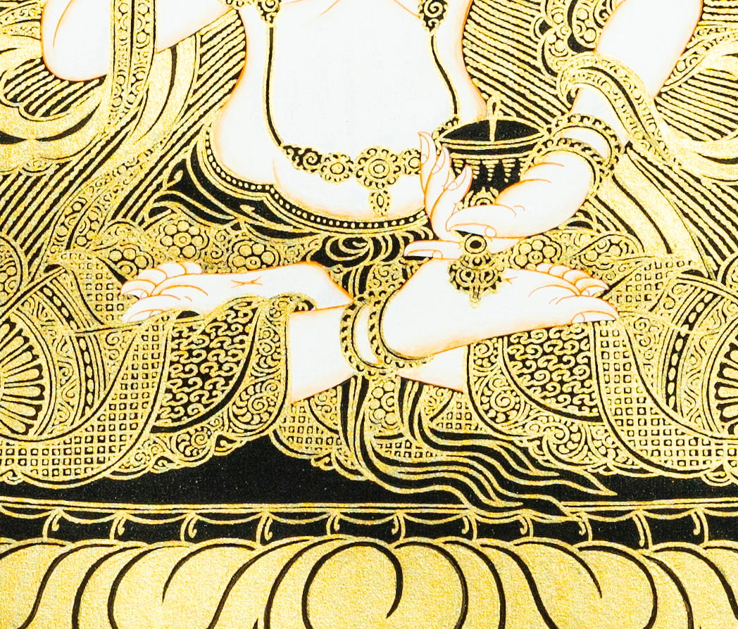 Vajrasattva Thangka, the God of Purification and Spiritual Transformation - T-B-HT-RB-V-0025