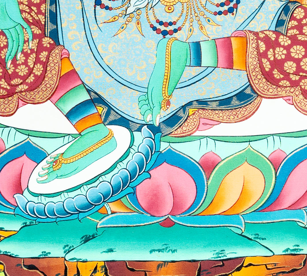 Original/Hand drawn "Green Tara" Thangka - T-B-HT-RB-AU-GT-0024