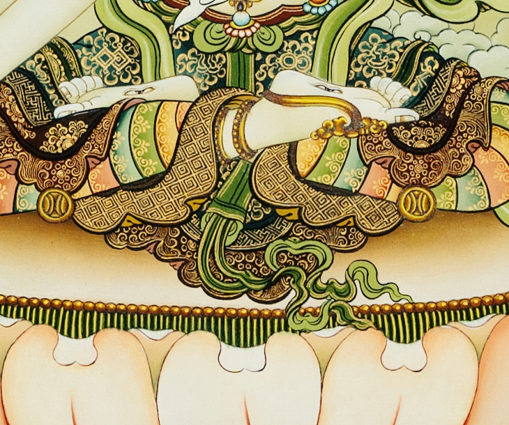 Fine hand-painted White Tara, the goddess of Buddhism - T-B-HT-GB-AU-WT-0030