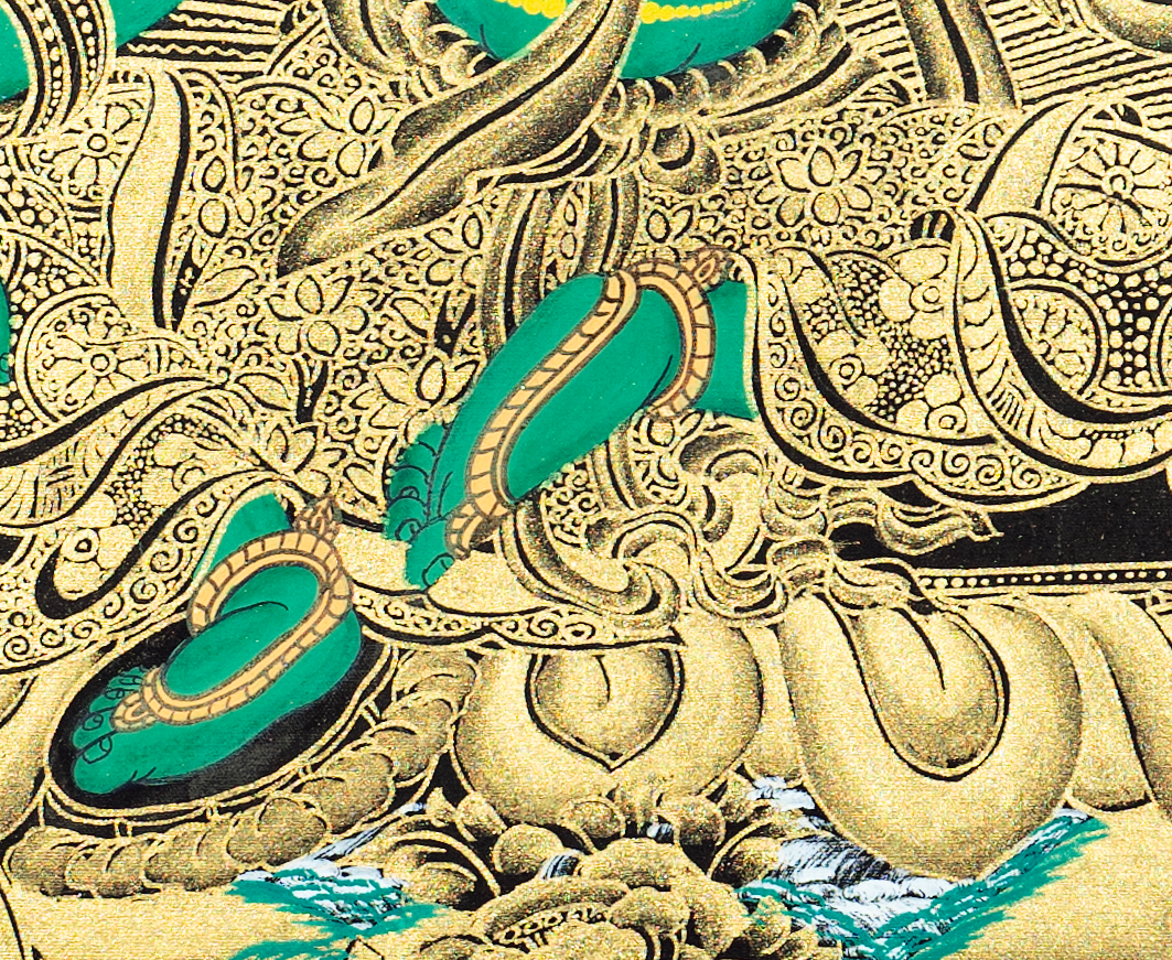 Green Tara Thangka: The Emerald Empress of Compassionate Action - T-PS-SS-BB-GT-0004