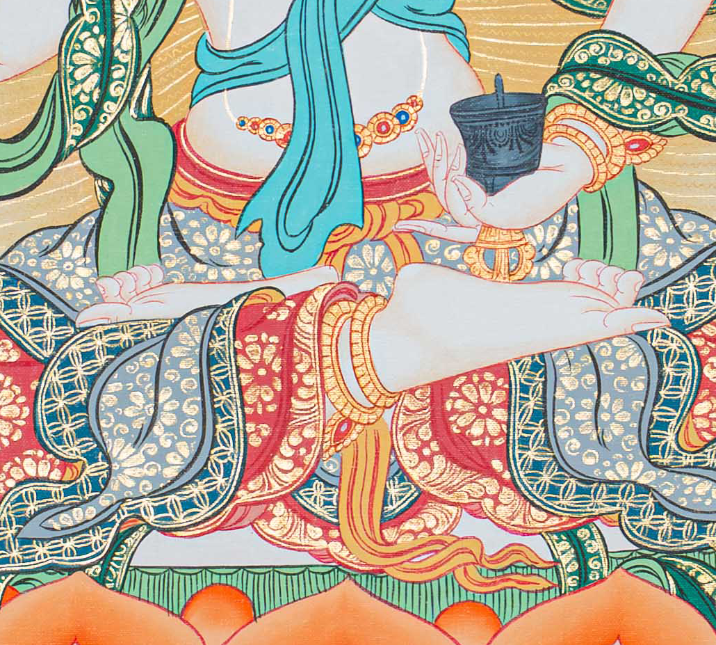 Handpainted Vajrasattva Thangka - T-S-BT-RB-AU-V-0079