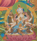 Hand-Painted Chenrezig Thangka - T-S-BT-BB-AU-C-0095