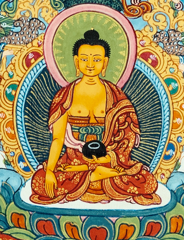 24K Gold Life of Buddha Thangka - T-B-HT-BB-AU-BL-0016