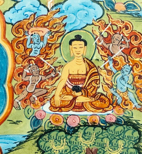 24K Gold Life of Buddha Thangka - T-B-HT-BB-AU-BL-0016