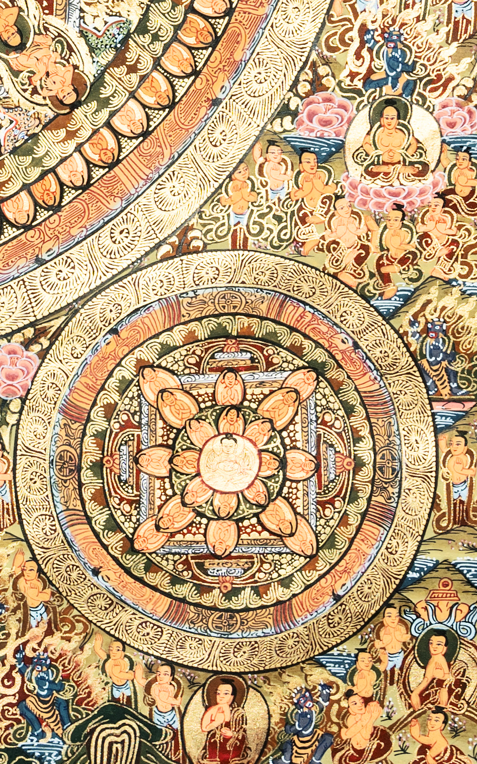 Handmade Traditional Mandala Thangka of Sacred Enlightenment - T-PS-SS-BB-TM-0016