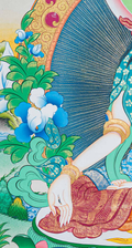 Hand-Painted White Tara Thangka - T-S-BT-RB-AU-WT-0086