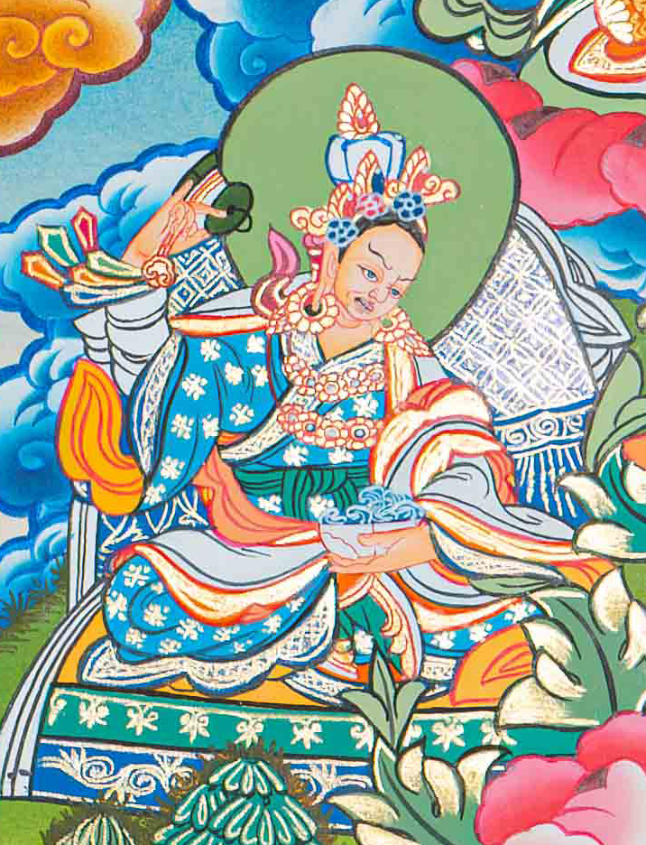 Hand-Painted Guru Rinpoche Thangka - T-S-BT-RB-AU-GC-0082