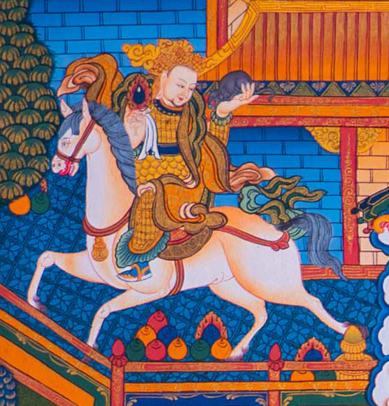 The Prosperous Lion Jambhala Thangka - T-S-BT-GB-AU-L-0142