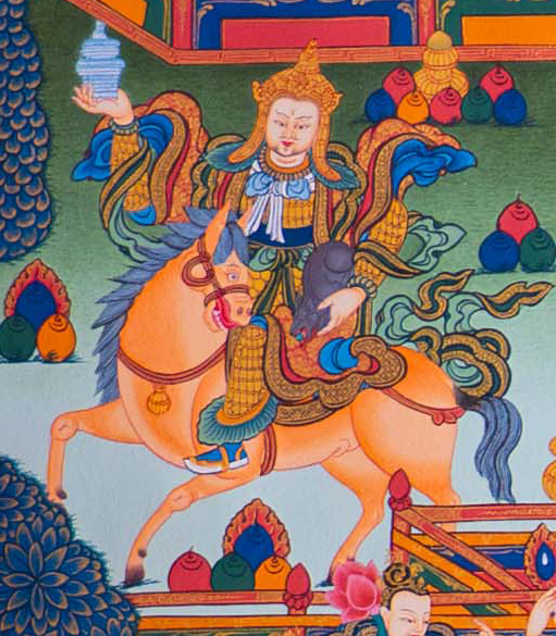 The Prosperous Lion Jambhala Thangka - T-S-BT-GB-AU-L-0142