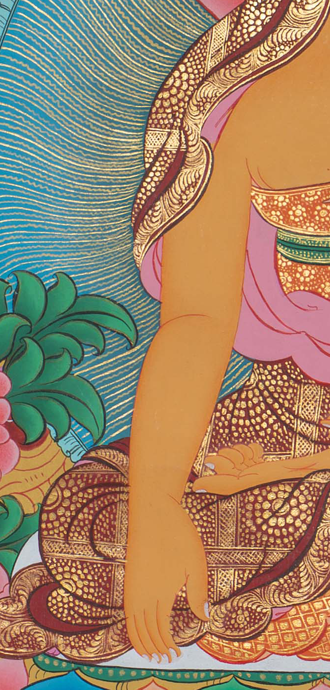 Hand-Painted Shakyamuni Buddha Thangka - T-S-BT-RB-AU-SB-0090