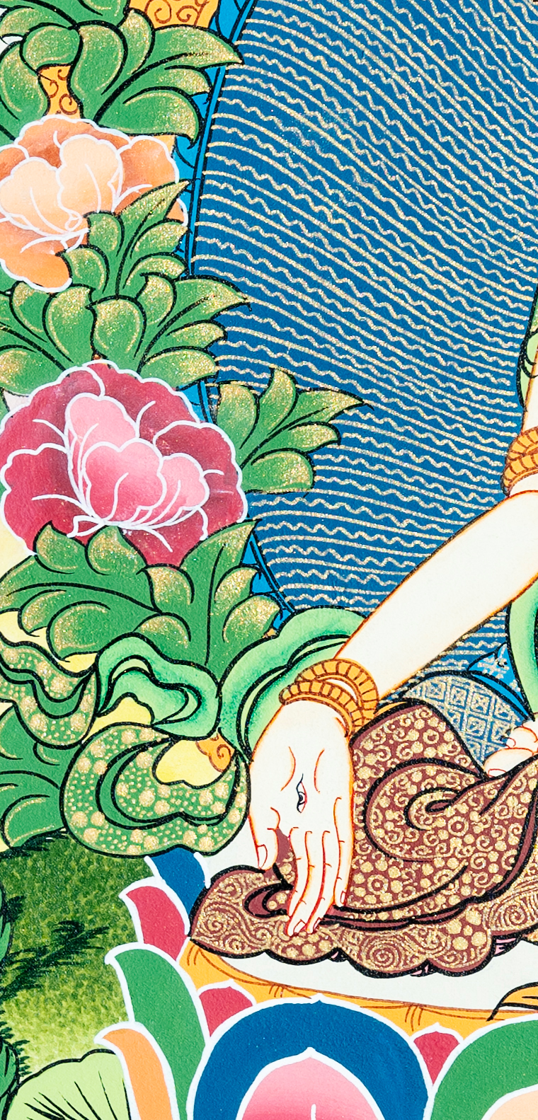 White Tara hand-painted thangka "Radiant Guardian of Healing and Longevity" - T-PS-SS-RB-WT-0006