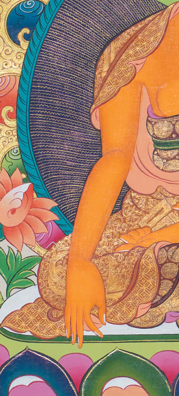 Hand-Painted Shakyamuni Buddha Thangka - T-S-BT-BB-AU-SB-0091