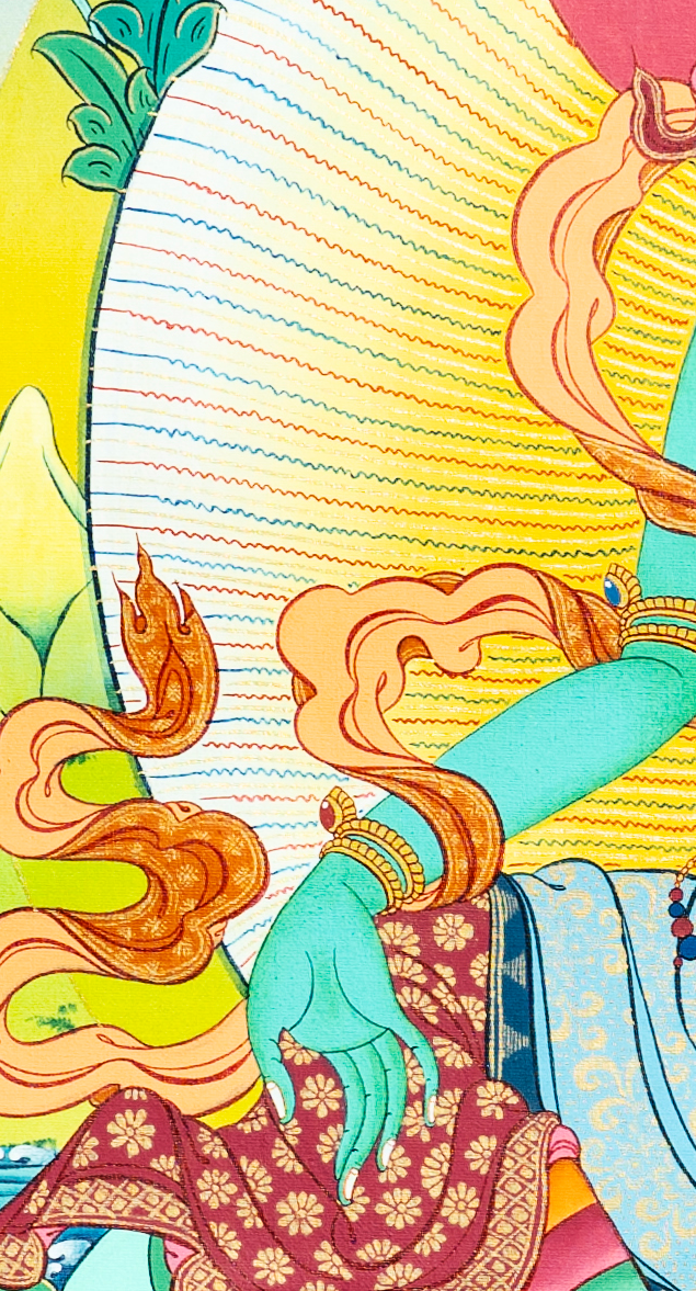 Original/Hand drawn "Green Tara" Thangka - T-B-HT-RB-AU-GT-0024
