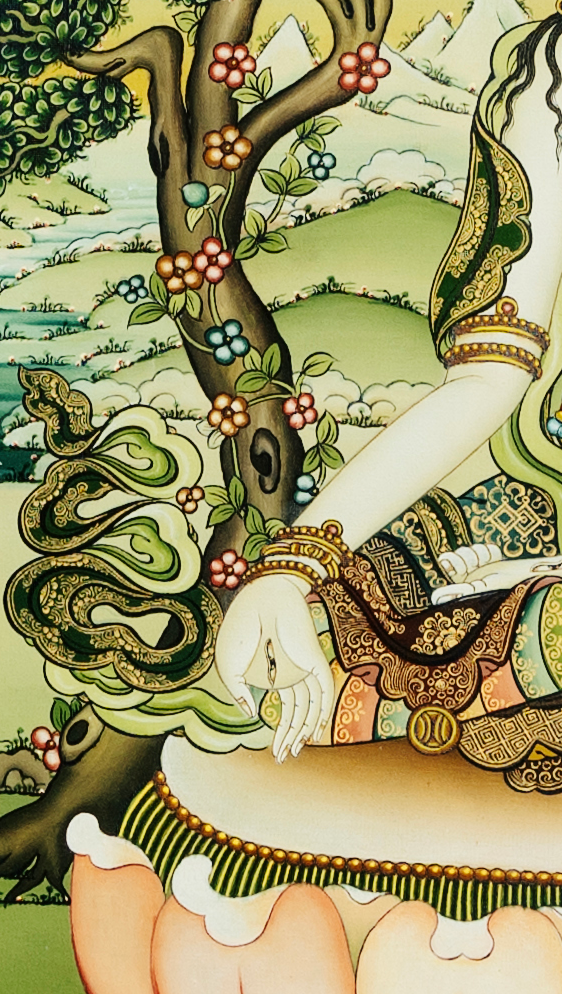 Fine hand-painted White Tara, the goddess of Buddhism - T-B-HT-GB-AU-WT-0030