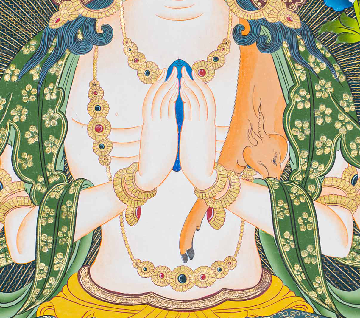 Handpainted Chengresi Thangka - T-S-BT-GB-AU-C-0078