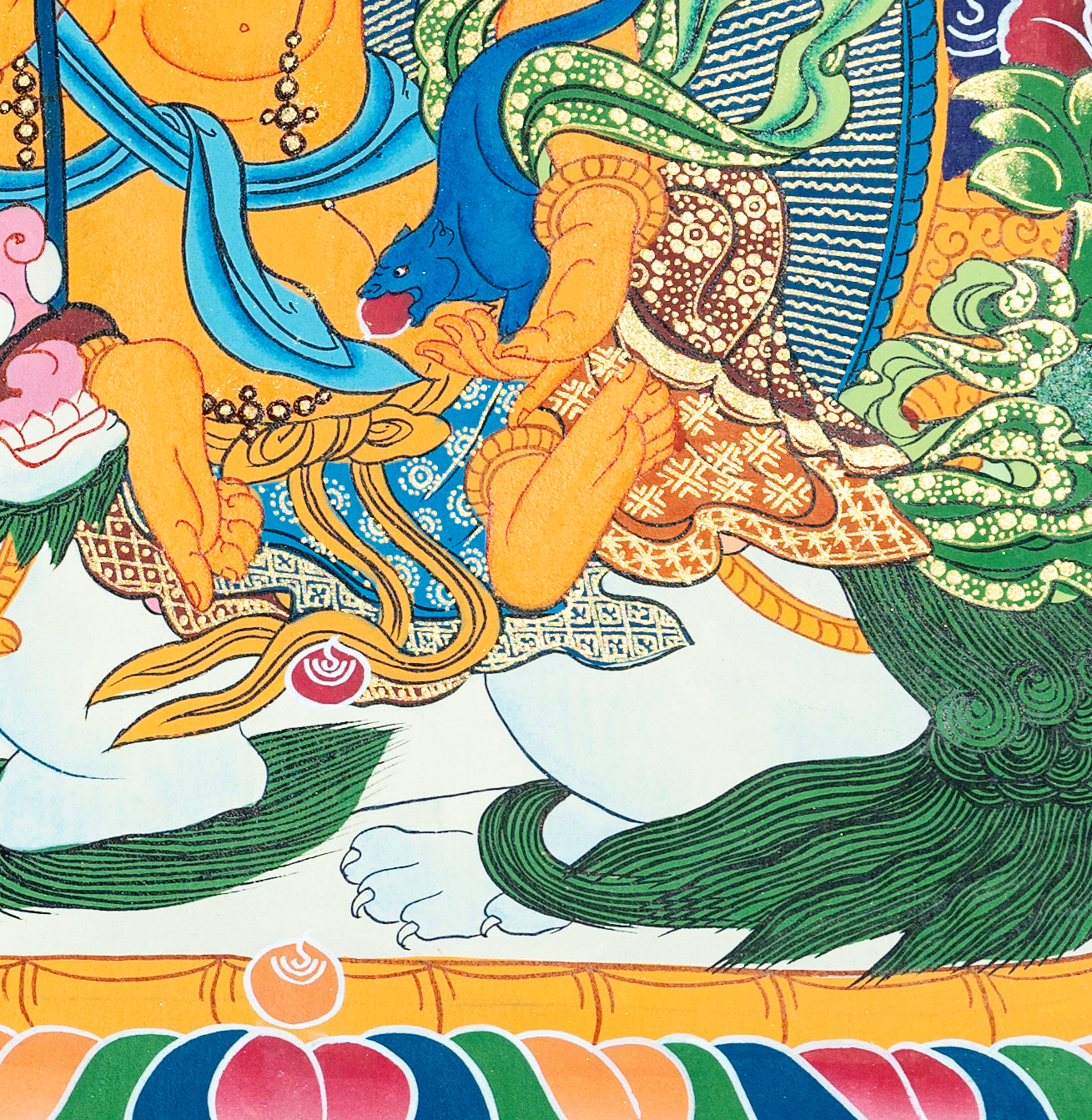 Handmade Jambala Thangka: Purifier of Sacred Vows - T-PS-SS-RB-LJ-0007