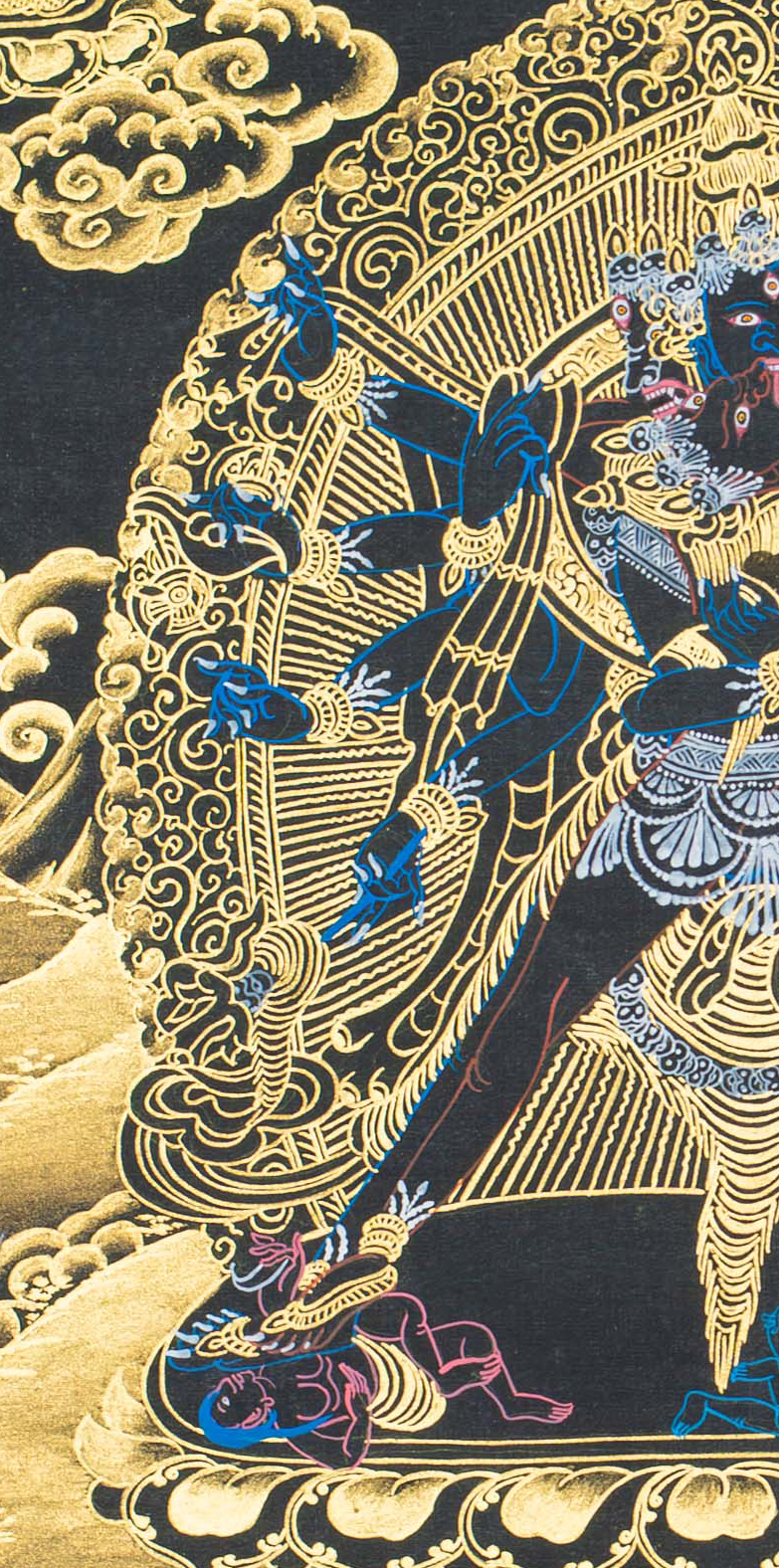 Vajrabhairava Thangka – The Terrifying Victor - T-S-BT-BB-CS-0134