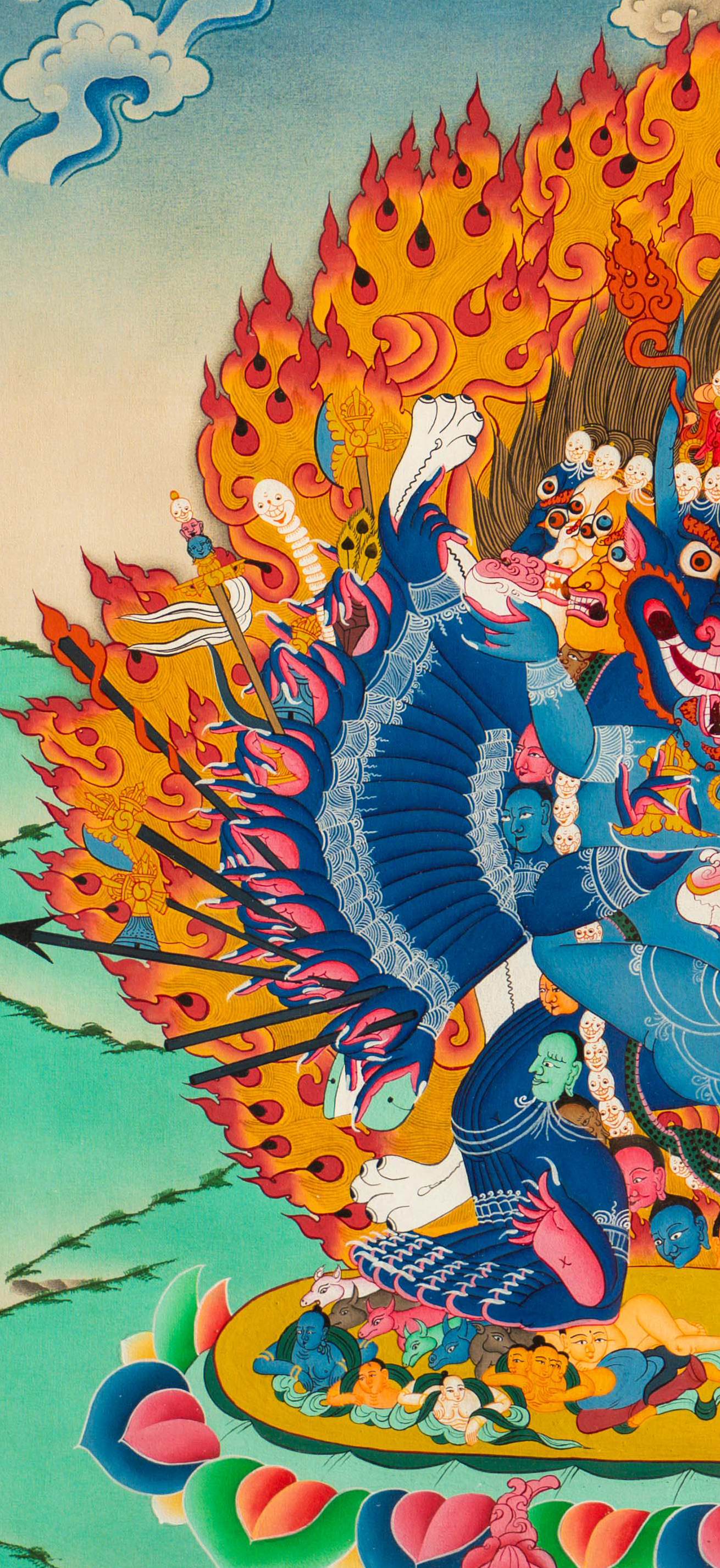 Yamantaka Yab-Yum Thangka: The Union of Wisdom and Method - T-S-BT-PB-AU-SB-0153