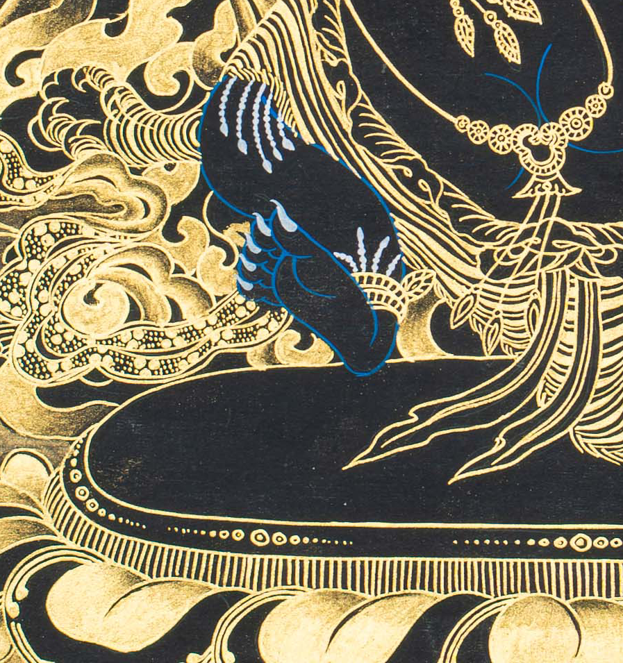 Vajrapani Thangka: Wielder of Indestructible Power - T-S-BT-BB-V-0130