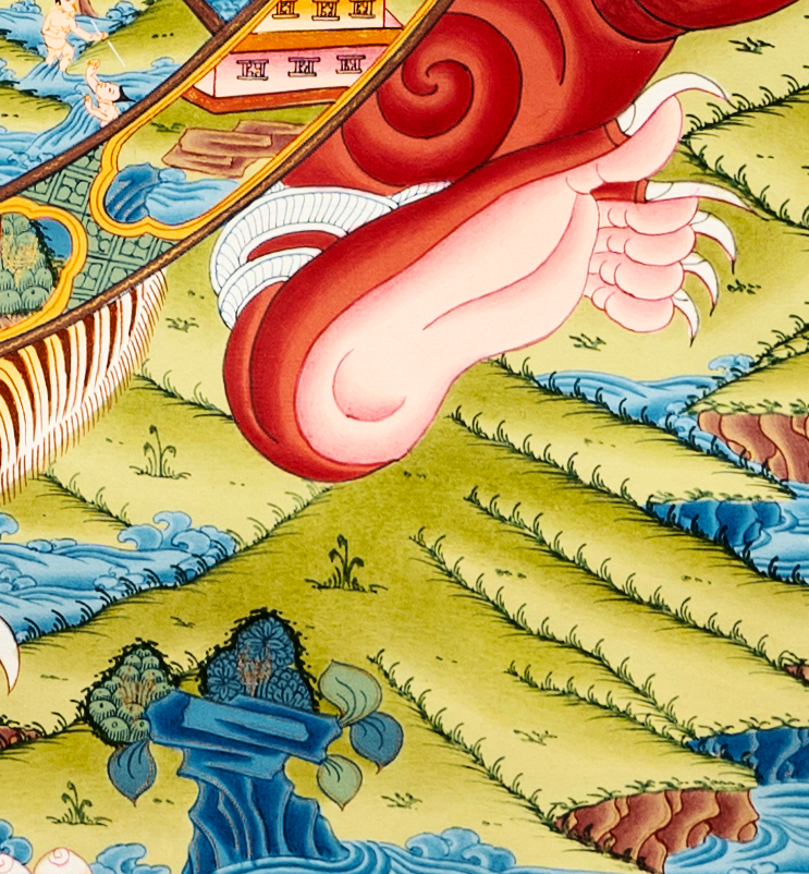 Hand drawn masterpiece of the Wheel of Life (Reincarnation) | Buddhist Dharma Thangka - T-B-HT-BB-WOL-0015