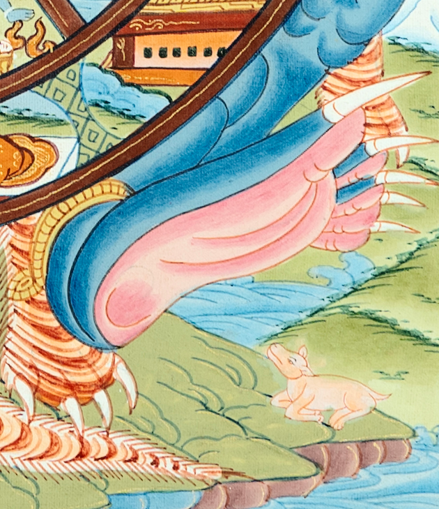 24K Gold Hand-drawn Wheel of life Thangka - T-B-HT-RB-AU-WOL-0017