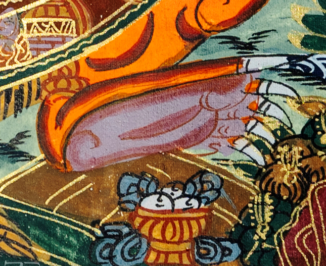 Hand-painted Buddhist Wheel of Life Thangka - T-B-HT-BB-WOL-0014