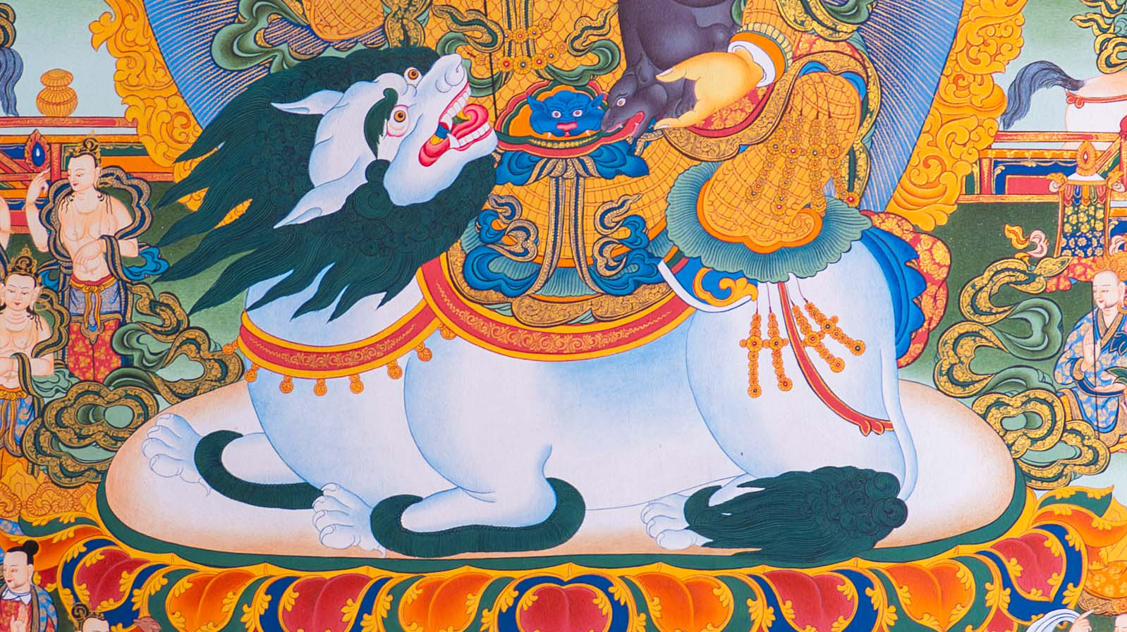 The Prosperous Lion Jambhala Thangka - T-S-BT-GB-AU-L-0142