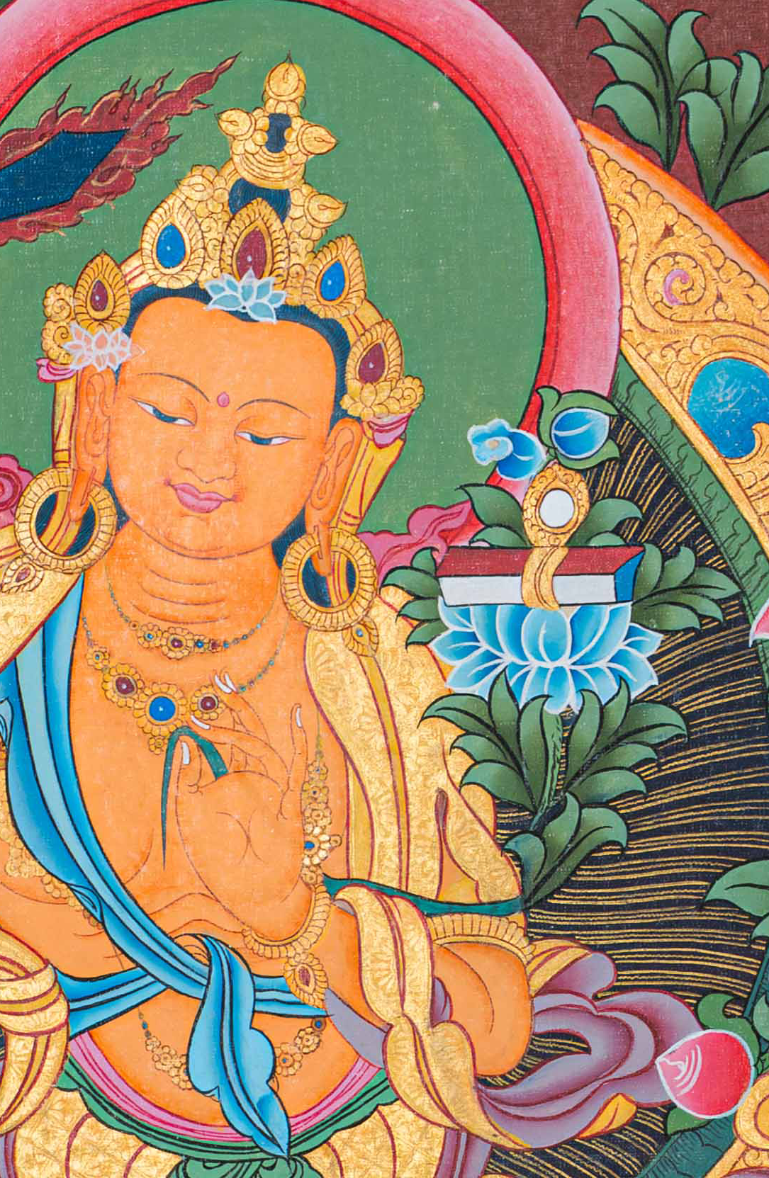 Hand-Painted Manjushree Thangka - T-S-BT-RB-AU-M-0085