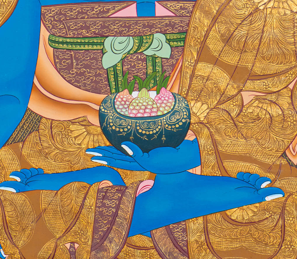 Hand-Painted Medicine Buddha Thangka - T-S-BT-GB-AU-MB-0073