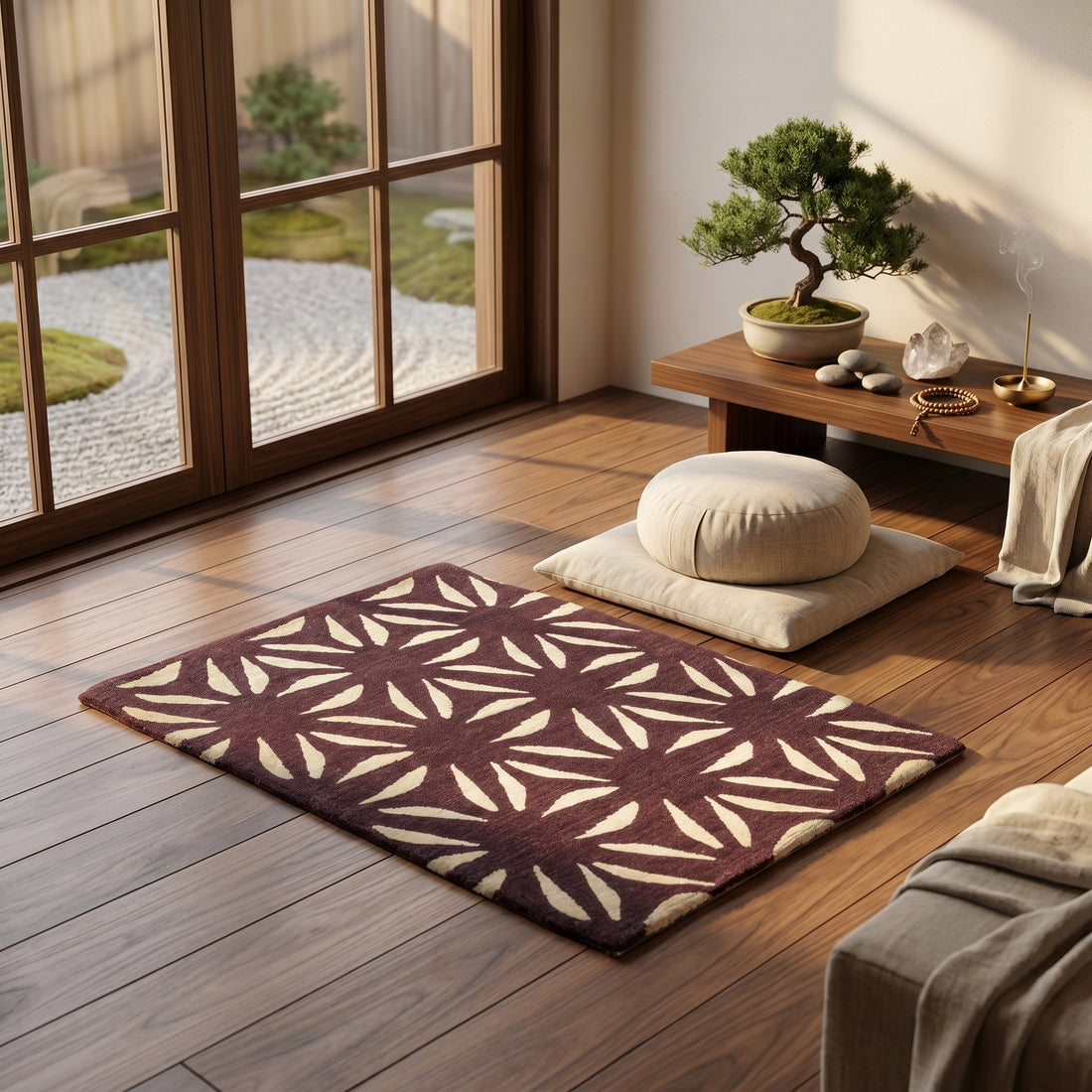 Meditation Mat / Door Mat | Handwoven Wool and Silk Carpet