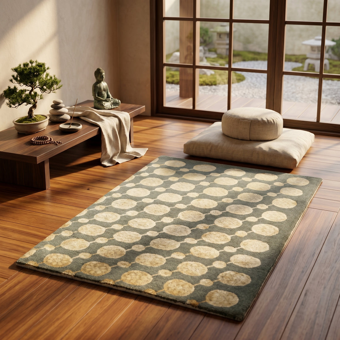 Meditation Mat / Door Mat | Handwoven Wool and Silk Carpet