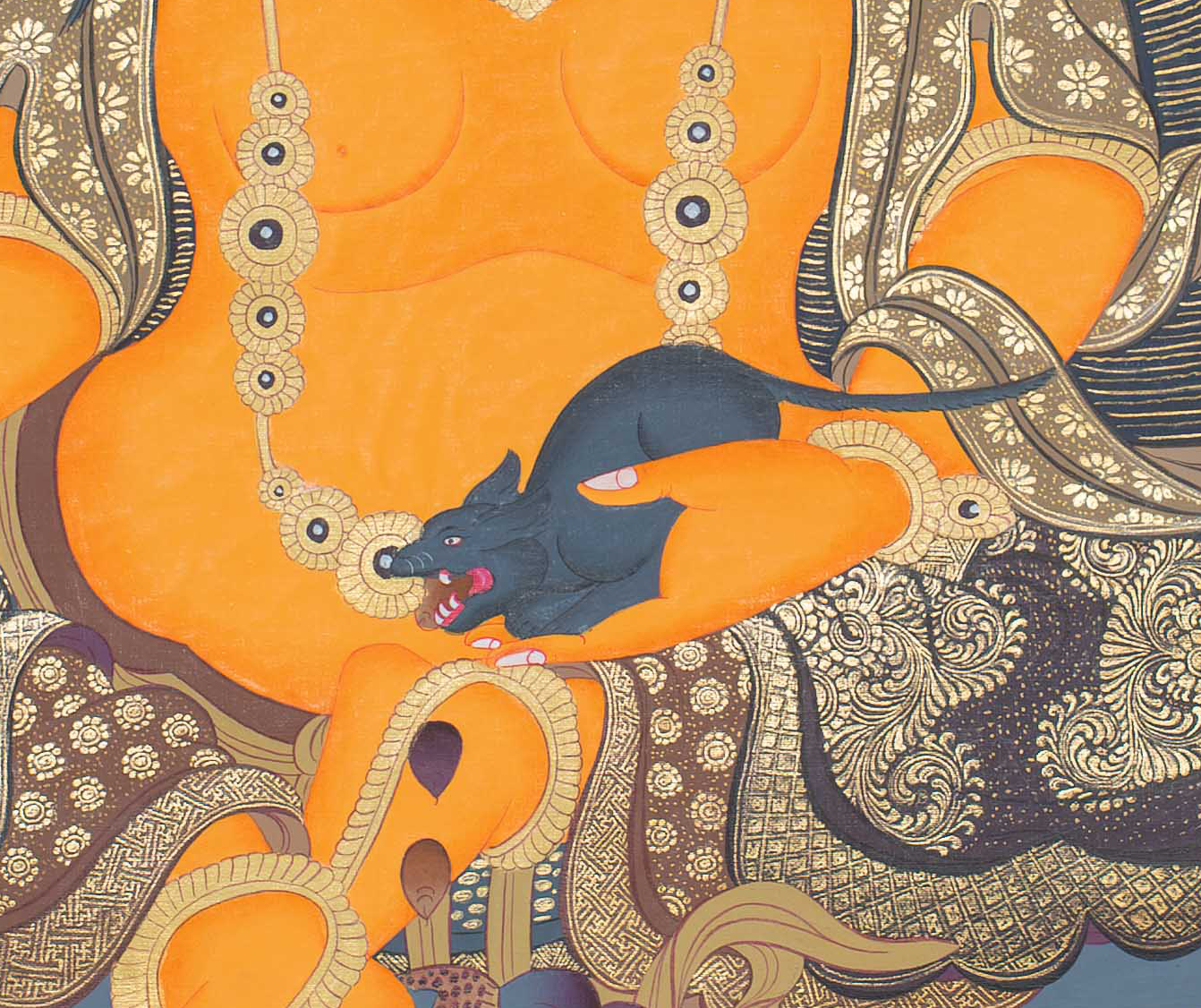 Hand-Painted Jambhala Thangka - T-S-BT-BB-AU-J-0092