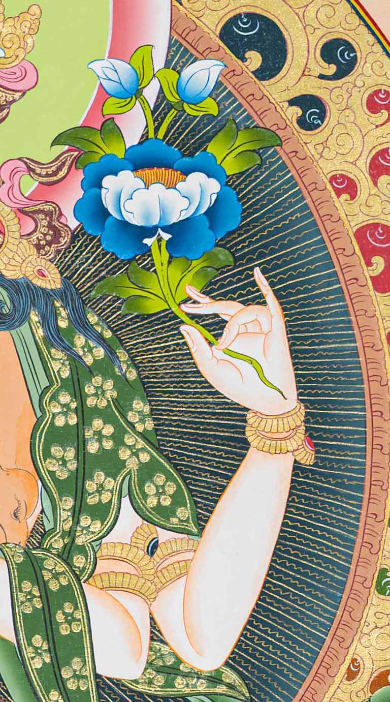 Handpainted Chengresi Thangka - T-S-BT-GB-AU-C-0078