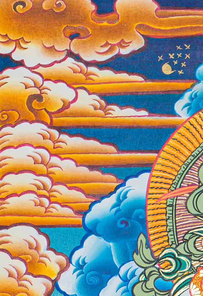 Hand-Painted Guru Rinpoche Thangka - T-S-BT-RB-AU-GC-0082