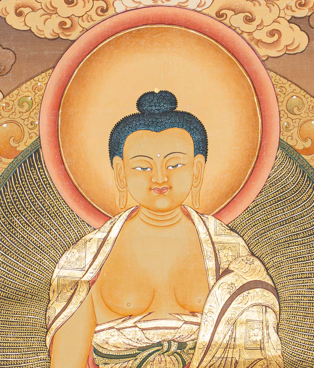 Hand-Painted Shakyamuni Buddha Thangka - T-S-BT-BB-AU-SB-0081