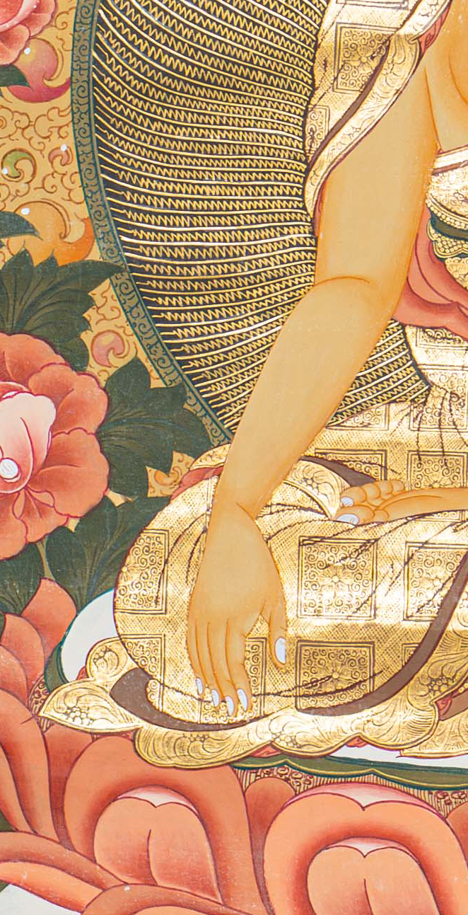 Hand-Painted Shakyamuni Buddha Thangka - T-S-BT-BB-AU-SB-0081