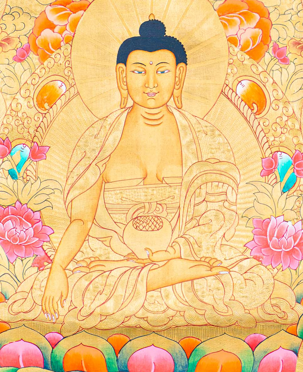 Hand-Painted 35 Shakyamuni Buddha Thangka - T-S-BT-BB-AU-SB-0074