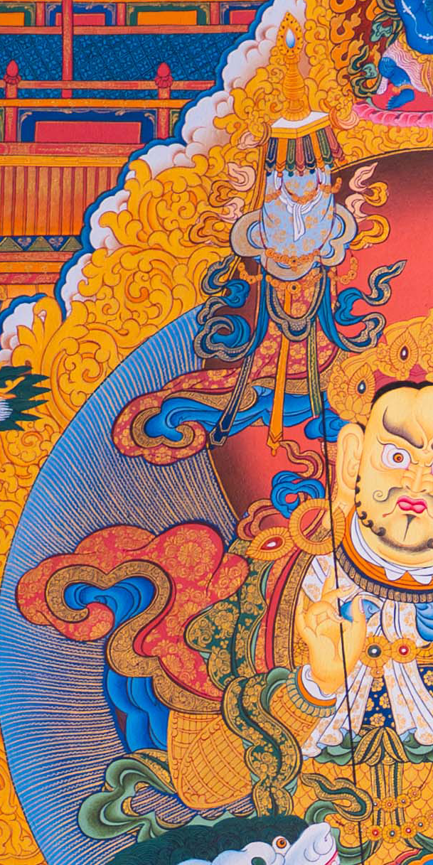 The Prosperous Lion Jambhala Thangka - T-S-BT-GB-AU-L-0142