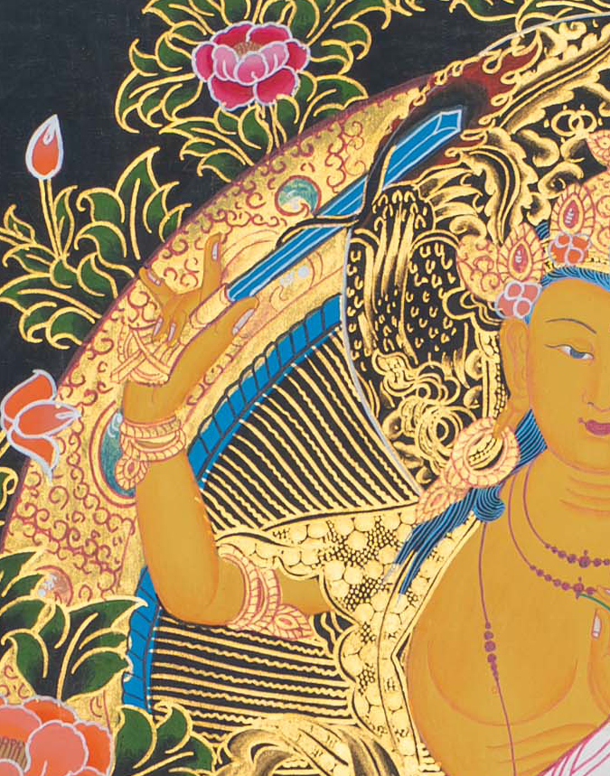 Hand-Painted Manjushree Thangka - T-S-BT-RB-M-0106