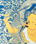 Handmade Manjushri Thangka: Blade of Transcendent Wisdom - T-PS-SS-RB-M-0009