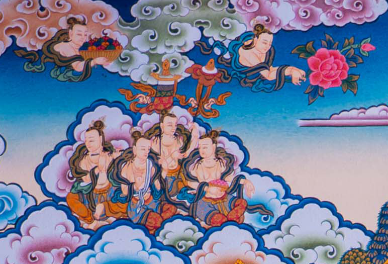 The Prosperous Lion Jambhala Thangka - T-S-BT-GB-AU-L-0142