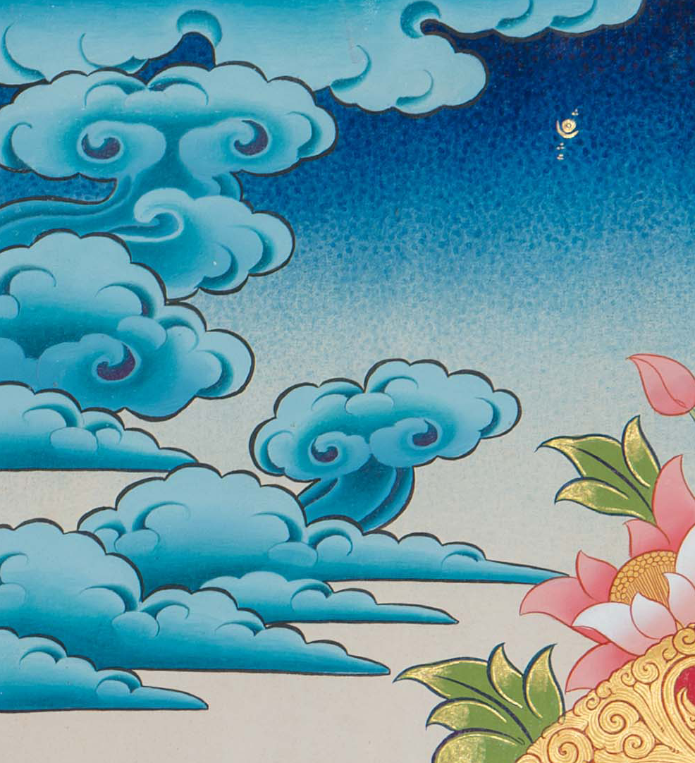 Hand-Painted Shakyamuni Buddha Thangka - T-S-BT-RB-AU-SB-0089