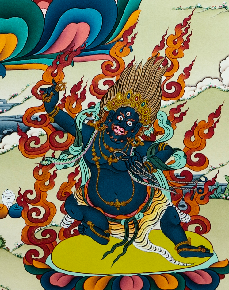 High level masterpiece "Green Tara Thangka" female Bodhisattva statue - T-B-HT-GB-AU-GT-0023