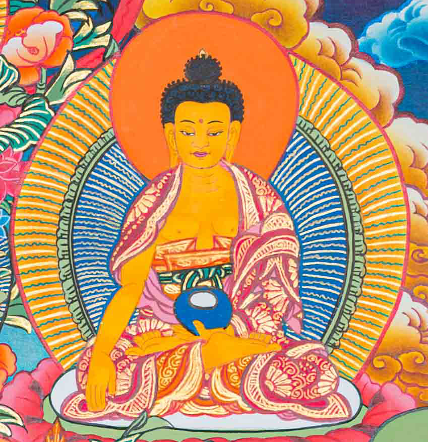 Hand-Painted Guru Rinpoche Thangka - T-S-BT-RB-AU-GC-0082